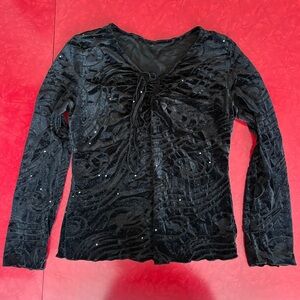 Elegant Black Velvet Women's Top